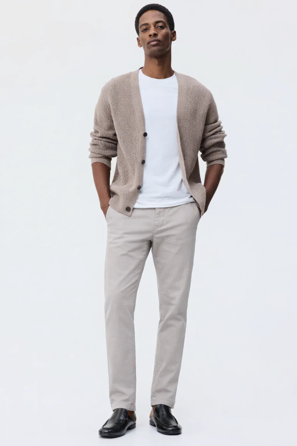 Men's slim-fit chino pants in bone — Clutch Denim SA